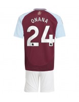 Otroške Nogometnih dresov Aston Villa Amadou Onana #24 Domači 2024-25 Kratki rokavi (+ hlače)